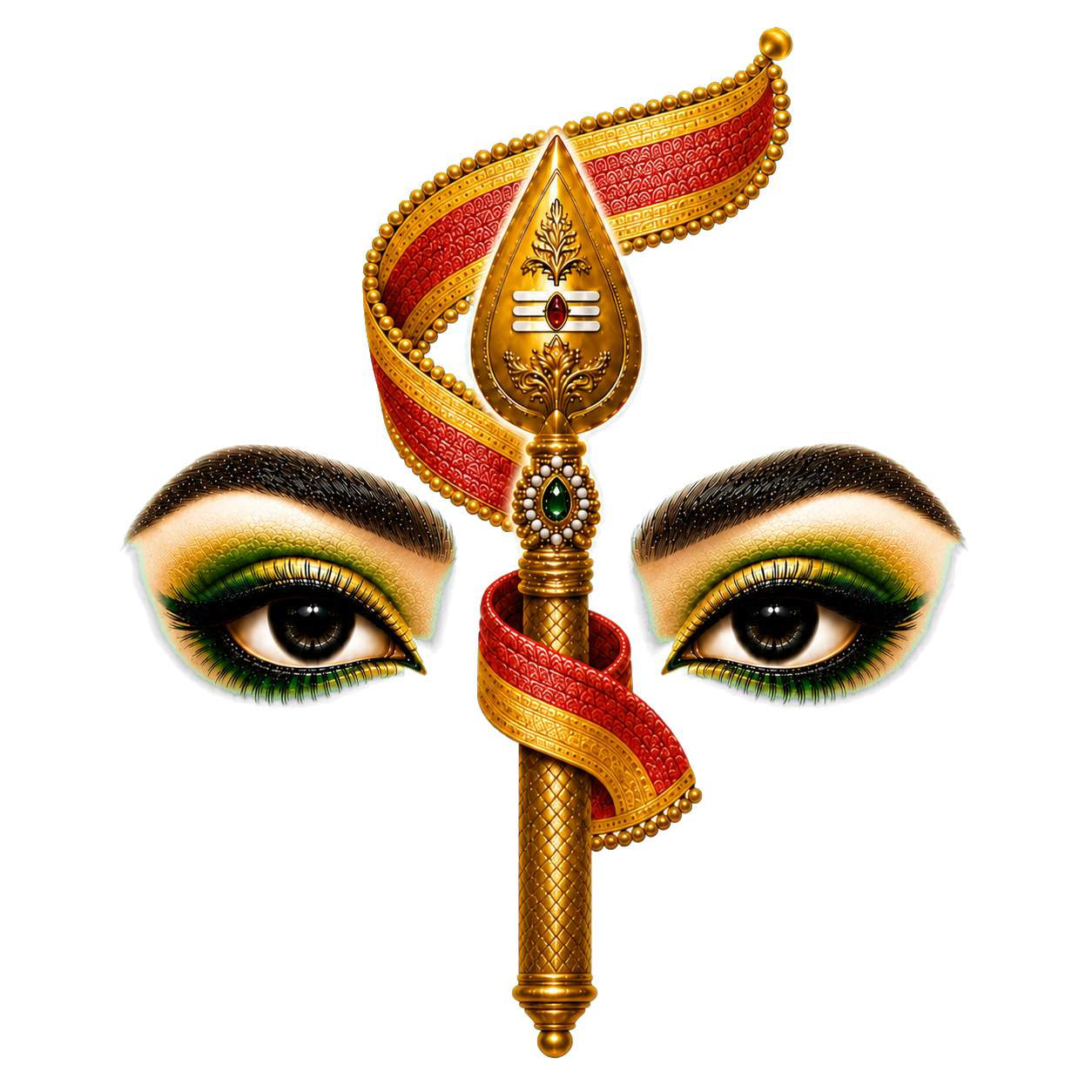 The central Akshavel Vel and sacred eyes displayed without the surrounding circular border